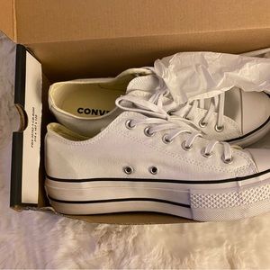 Converse white platform